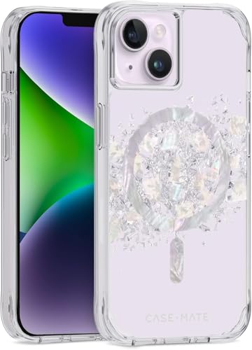 Coque anti-chute iPhone 14 Plus aimantée effet perle