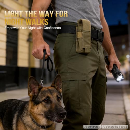 Image of OneTigris Flashlight Holster Flashlight Holder Molle Flashlight Holster Tactical Flashlight Pouch Holder for Belt 1000D Cordura Nylon
