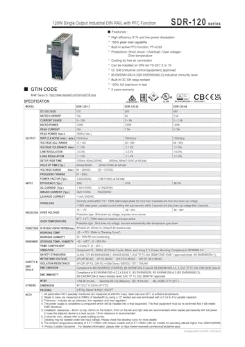 Alimentation industrielle 120W SDR-120-24 haute performance stable