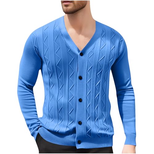 Lightweight Cardigan Sweaters for Men Button Down Knit Sweater Casual Open Front Cardigan V Neck Sweaters
