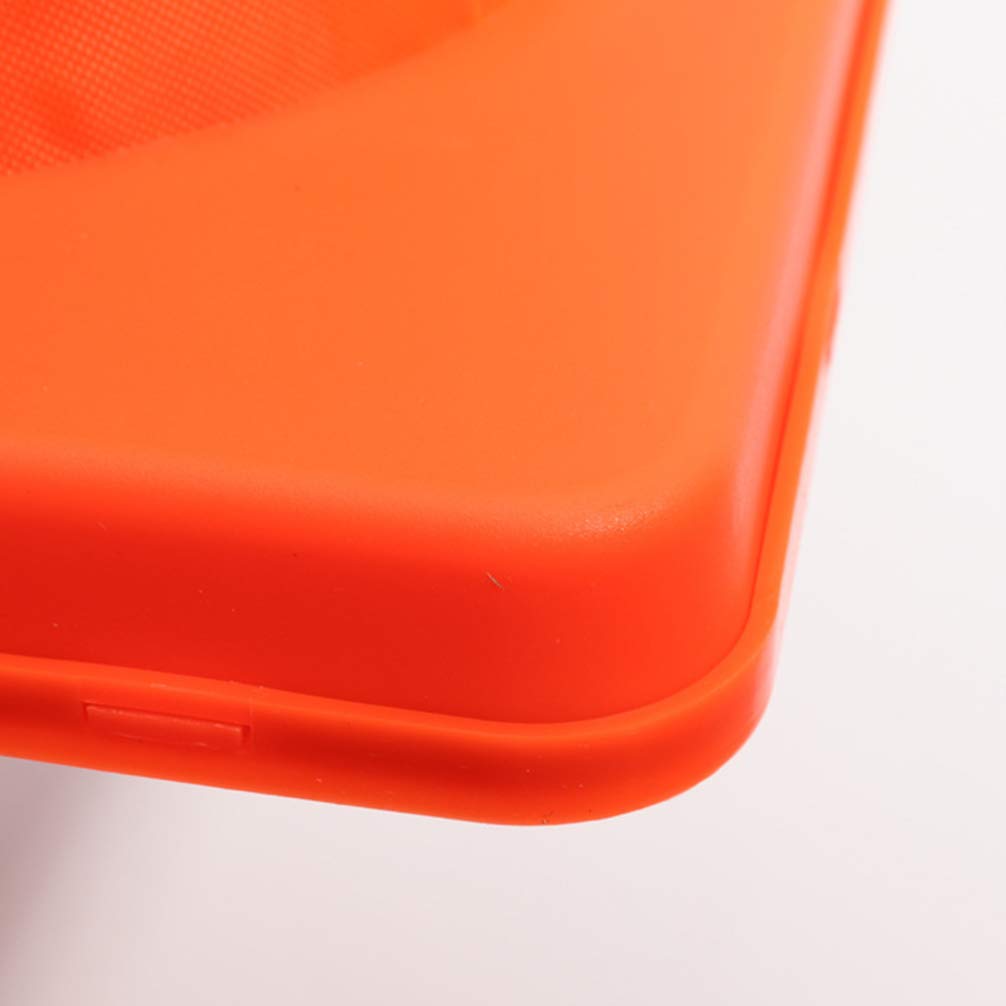 Cône de Chantier Pliable Orange avec Lampe LED Réfléchissante | Caoutchouc et Tissu, 1 Pièce avec 2 Piles Aaa, pour Événements Sportifs, Format Facile à Transporter