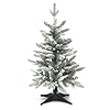 Small Christmas Tree 4FT Artificial Mini Flocked Christmas Tree with Red Berry PVCPE Mixed Tips