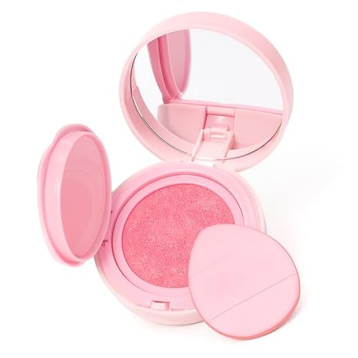 Erinde Cushion Blush, Langanhaltendes Flüssiges Rouge Mit Seidiger Textur, Einfach zu Verblenden, Für Ein Taufrisches Makeup Finish, Mit Integriertem Spiegel und Puff, Vegane & Tierversuchsfrei #03