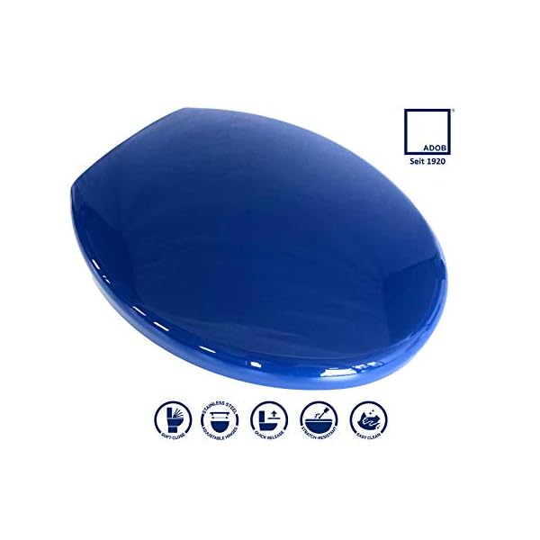 ADOB WC-Sitz mit Absenkautomatik in Blau von oben Abnehmbar
