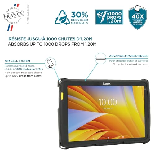 Mobilis Custodia Robusta Per Tablet Zebra ET40 ET45 8", Antiurto Di Livello Militare, Copertura Protettiva Compatibile Con Gli Accessori Zebra, Materiali Riciclati, Nero - 4