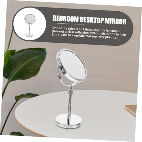 Miroir de Maquillage Rotatif Métal Double Face Stable Contre Reflets - 8