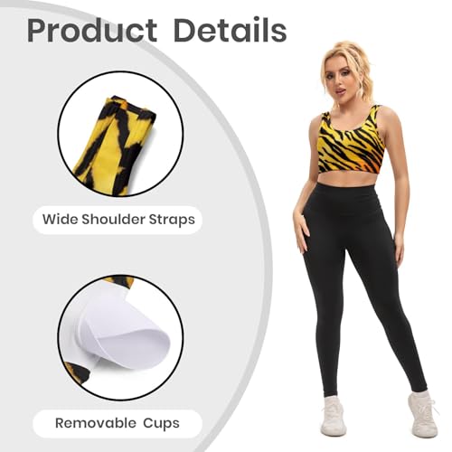 Image of Yoga top Women's Cheerleading Uniform Gym Outfit Running Crop Tops Yoga Shirts Casual Tank Top