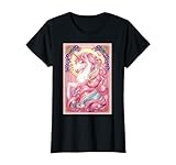 Caballo de Cuento de Hadas con Hermosa Melena Pastel y Cuerno Dorado Camiseta