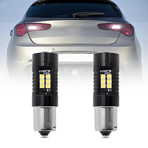 NSLUMO LÁMPARA DE REVERSA 21 LED P21W CANBUS 6000K SIN ERROR para ALFA ROM.EO GIULIETTA 2010- Ba15S 1156 Luz de respaldo LED 2x P21W Luces de marcha atrás
