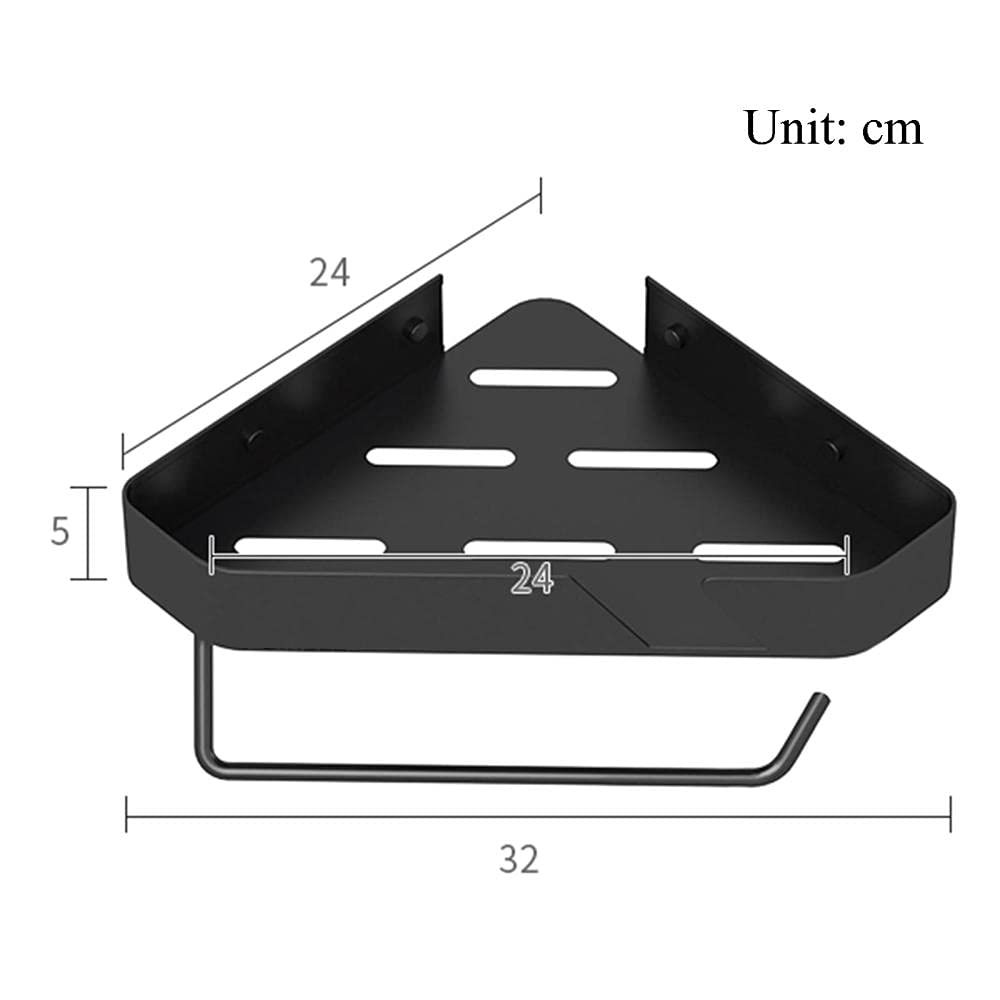 Estante de baño autoadhesivo, estante de ducha esquinero, sin taladrar, montaje en pared, aluminio que ahorra espacio para baño e inodoro