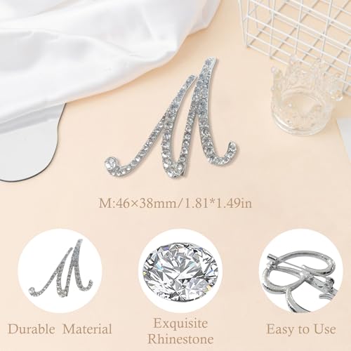 Image of Rhinestone Initial Brooch Pin for Women, Alphabet Gold Letter Brooch A-Z with Crystal, Metal Pin for Hat Bag Dress Suit Accessory for Men