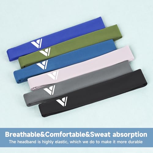Image of Vgogfly Sweat Headbands for Men, 8X More Effective Hyper-Absorbent Running Sweat Bands, One Size Fits All, Workout Sports Hairband for Gym, Ideal for All Sports, Outdoor Activities, and Hot Climates