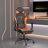 Owoxanthellate Gaming Stuhl Schwarz Orange verstellbar mit Fußstütze 66x56x131 cm Kunstleder...