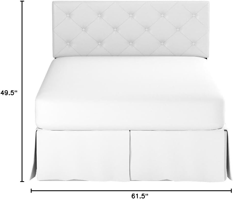 Baxton Studio Baltimore Queen Faux Leather Headboard, 61.5-inch W x 3.15-inch D x 22.5-inch H, White