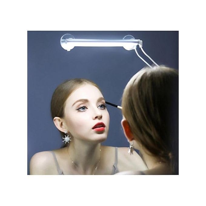 HBD LED Mirror Light, Plug Powered Vanity Makeup Lamp with Suction Cups, Portable Vanity Lights, LED Light for Bathroom, Dressing Table, Beauty Makeup Use Etc.. 1