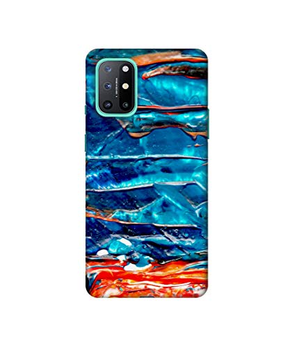Image of Amazon Brand - Solimo Designer Blue Oil Color 3D Printed Hard Back Case Mobile Cover for OnePlus 8T