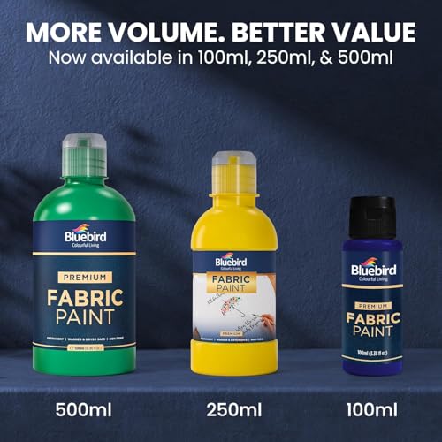 Image of BLUEBIRD Fabric Paint, Bronze, 8.5 Fl Oz, Permanent Fabric Paints for Clothes, Furniture Upholstery