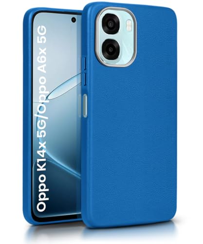 WOW IMAGINE Back Cover for Oppo K14x 5G | Oppo A6x | A6s 5G | Ultra Slim Flexible Non-Slip Grip | Inner Fabric | Metal Camera Ring & Lightweight Soft Silicone Mobile Case – Blue