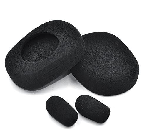 VEKEFF Replacement Cushion Ear Pads Kit for BlueParrott B450-XT Bluetooth Headset (Black, Foam Ear Cushions + Microphone Foam)