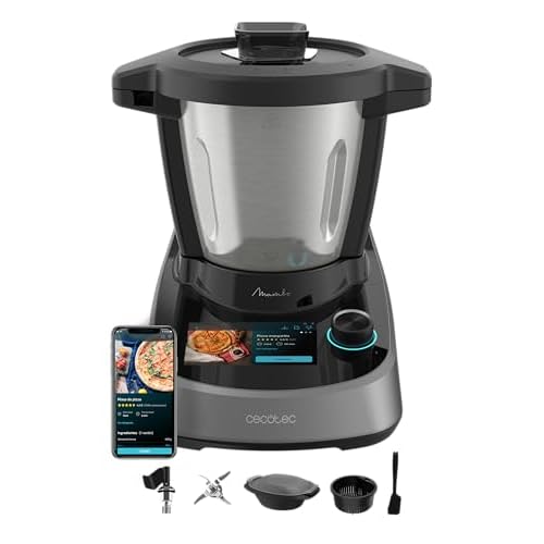 Cecotec Smarte Küchenmaschine Mambo Touch Daily. 37 Funktionen, Touchscreen mit Rezepten, App, 3,3 L Edelstahlkrug, integrierte Waage, OneClick, Speed Zero, Selbstreinigung, 4 Gerichte auf einmal