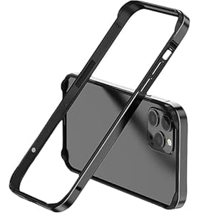 New Aluminum Frame Metal Bumper Frame Slim Hard Case Cover for iPhone15 Pro, Metal Frame Armor with Soft Inner Bumper, Raised Edge Protection (Black, 6.1″ iPhone 15 pro)
