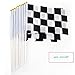 MX-Amigo 102 PC/Set Black White Checkered Racing Party Tablecover,Black&White Checkered Balloons Banner Flags Iclude 30PC Balloon Sealing Clip
