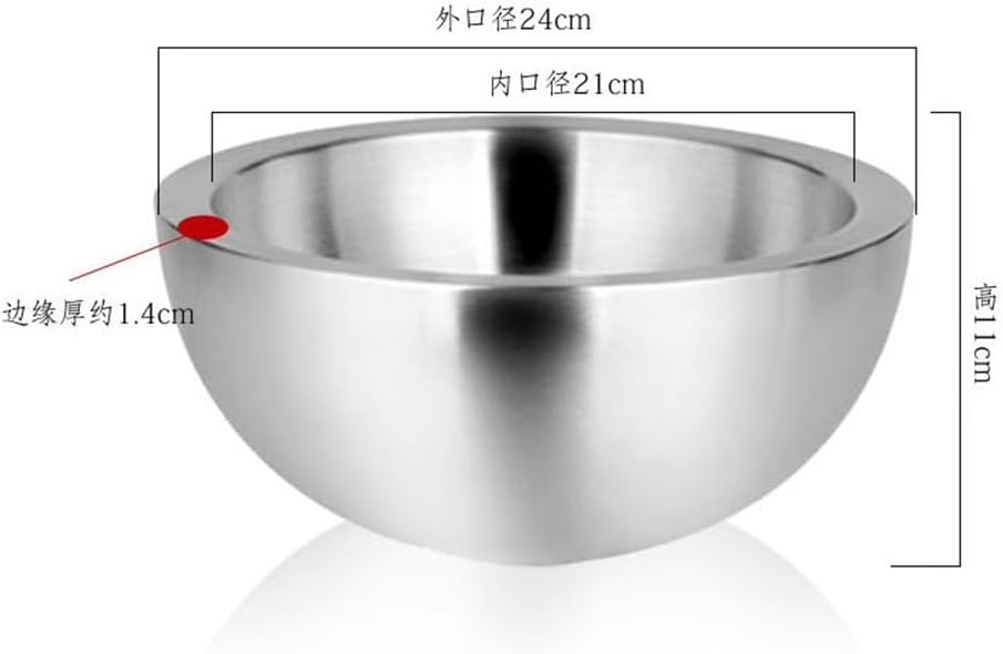 Stainless Steel Salad Bowl - Double Layers Multifunctional Creative Mixing Pot for Fruits and Liquids