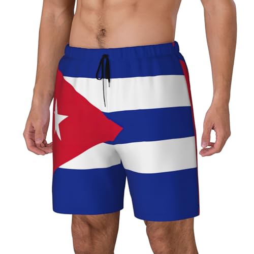 Cuban Flag Print Men Stylish Functionality Swim Trunks Breathable Beach Shorts Surfing Gym Fishing2