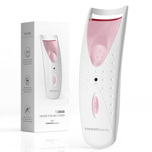 TOUCHBeauty Electric Eyelash Curler, Heated Eyelash Curler with Smart Silicone Heating Pads AG-2003B (Pink)