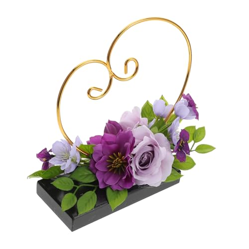 FOMIYES Jewelry Organizer for Rings Heart Shaped Display Stand with Faux Roses for Wedding Decor Elegant Jewelry Holder for Necklaces Earrings Bracelets Space Saving Centerpiece