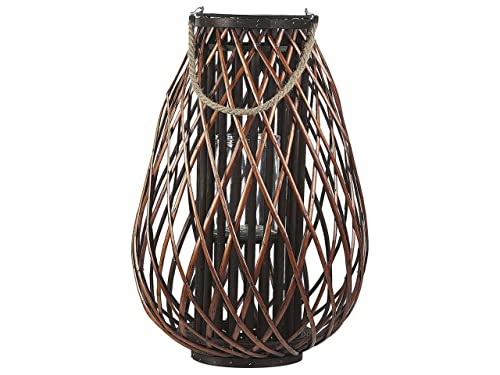 Laterne Weidenholz/Glas für Indoor und Outdoor Höhe: 60 cm braun Kiusiu Cover