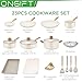 ONGIFT 23 Pcs Pots and Pans Set Nonstick, Kitchen Cookware Sets, with Frying Pan, Saucepan, Saute Pan, Lightweight Cooking Set with Stay-Cool Wood Print Handles, NO PFAS and PFOA, Light Wood