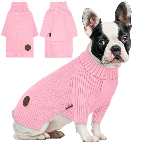 cyeollo Dog Sweater Long Sleeve Warm Knit Sweaters for Medium Dogs Boy Girl