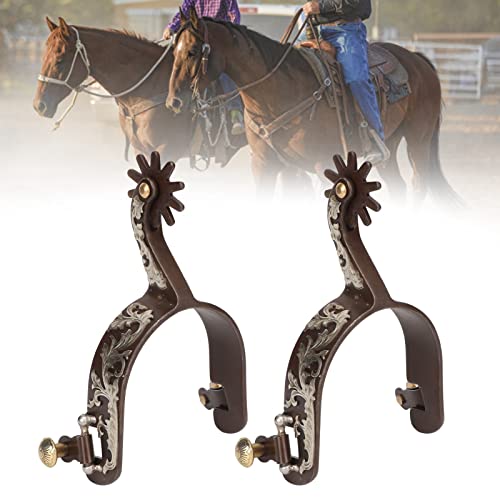 gernie Western Spurs, 2Pcs Vintage Men's Spur Proof Western Cowboy Spurs Portable Horse Spurs Exquisite Equestrian Gear Accessories with Turnable Gear for Men Women by Gernie - Image 5