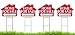 Home For Sale House Shaped Sign Kit with Stands - 4 Pack (Includes 4 signs and 4 stands) (Red)