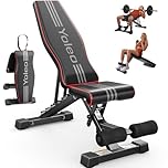 YOLEO Adjustable Weight Bench for Home Gym, ENISO-Certified 375KG, 98% Pre-Assembled, Foldable Gym Bench with 84 Positions Incline Decline Flat, Wider Seat