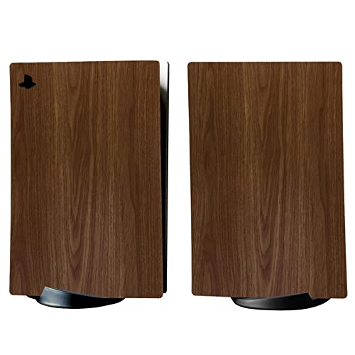 Image of PlayVital Wood Grain Full Set Skin Decal for ps5 Console Digital Edition, Sticker Vinyl Decal Cover for ps5 Controller & Charging Station & Headset & Media Remote