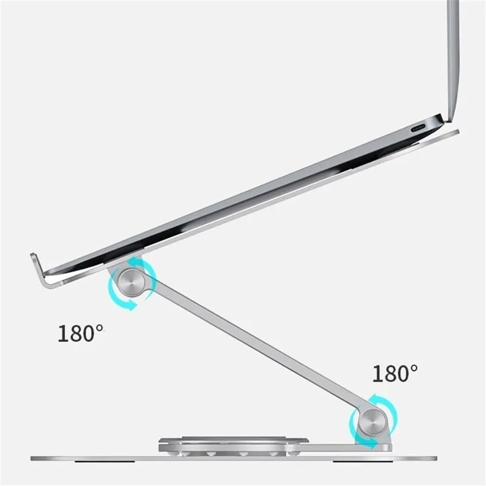 Supporto per laptop, Supporto for laptop pieghevole in lega di alluminio, staffa di rotazione a 360°,Accessori per scrivania da ufficio
