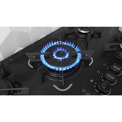 Cooktop 5 Bocas a Gás Itatiaia Electra Glass Tripla Chama Acendimento Superautomático Preto Bivolt