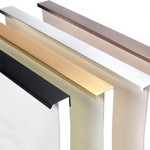 Ukryty uchwyt, uchwyty do szafek ze stopu aluminium, do drzwi kuchennych, łazienki, szafy, gałki do szuflad pod kątem prostym, złote wykończenie (120 mm, zestaw 2 szt.)