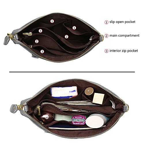 Image of Uromee Wristlet Wallet Clutch Purses for Women Genuine Leather Crossbody Bag Handbag with Detachable Shoulder Chain