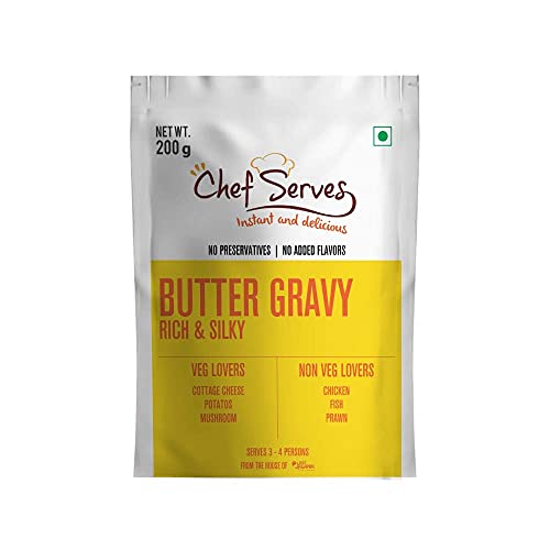 Sauce Butter Gravy Chef Serves 200 gm texture premium