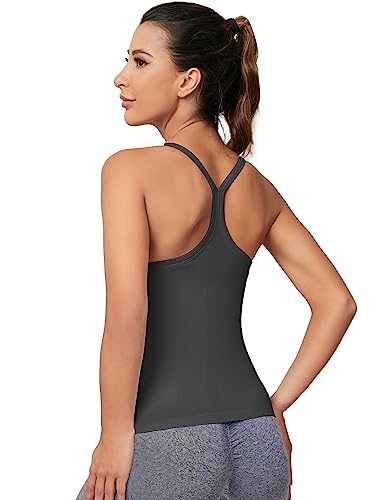 Image of MathCat Workout Tank Tops for Women with Built in Bra, Sleeveless Gym Tops Seamless Racerback Athletic Yoga Shirts