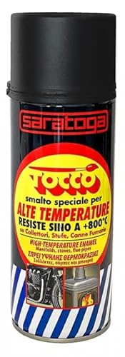 Saratoga Vernis spécial spray pour hautes températures, format 400 ml, noir ou aluminium (Noir)