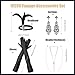 iHUFeather Women 1920s Flapper Set with Feather Headband Beaded Necklaces Earrings Black Gloves for Great Vintage Wedding Costume Accessories