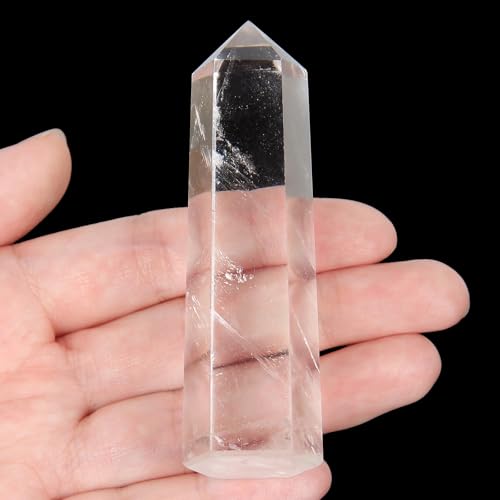 Clear Quartz Crystal Wand-1 Pc 2.8''-3.1'' Natural Clear Quartz Crystal Wands, Healing Crystal and Stones, Natural Clear Quartz Stone Tower, Gift Box Packaging