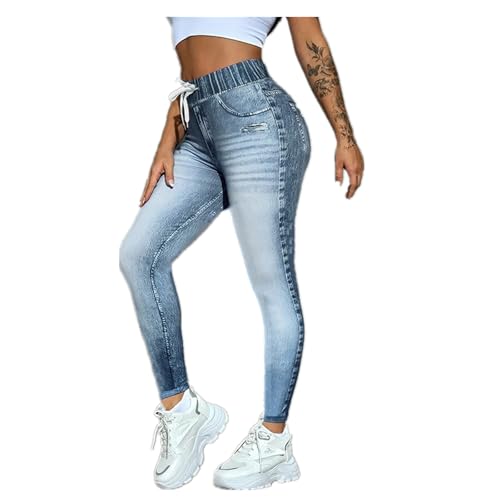 Gellmall Jeansoptik Leggings für Damen High Waist Jeggings...