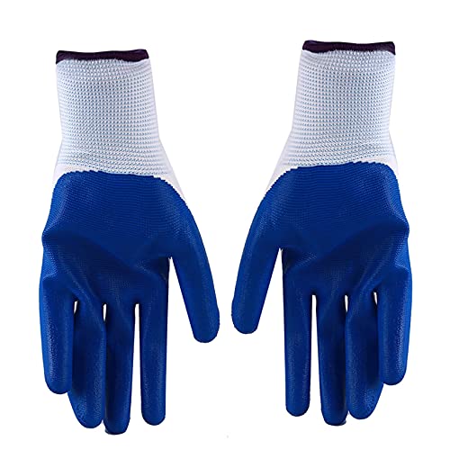 GOMYIE Abrasion Resistant Work Gloves Non-Slip Nitrile Coating, Dipping Gloves