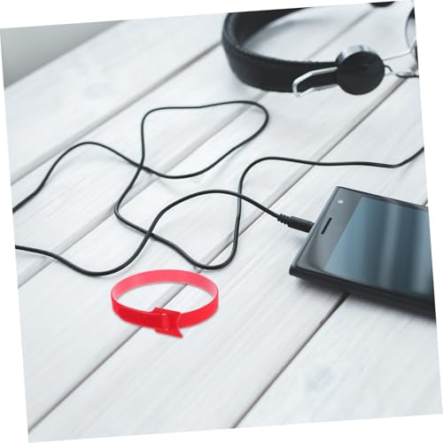 NUOBESTY 100 piezas Cintas reutilizables de gancho y lazo para cables Rojo 12mm x 300mm Organizador de cables para electrónica y gestión de cables de carga bajo escritorio miniatura 5