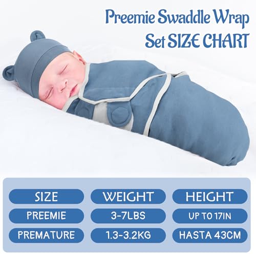 Image of Buryeah 4 Pack Preemie Swaddle Blanket Wrap Set